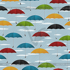 Seamless umbrella pattern - vector image