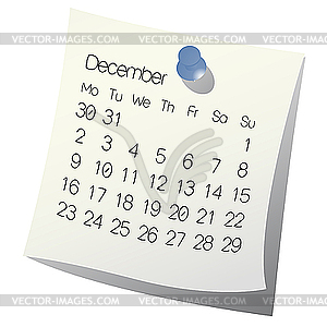 2013 December calendar - vector clip art