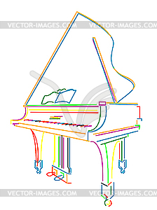 Grand piano over white - vector image