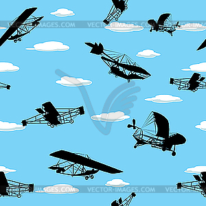 Vintage planes wallpaper - vector clip art