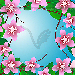 Cherry tree frame - vector clip art