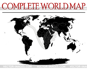 Complete world map - vector image