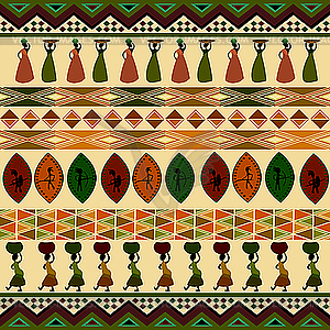 Африканский орнамент-паттерн - иллюстрация в векторном формате