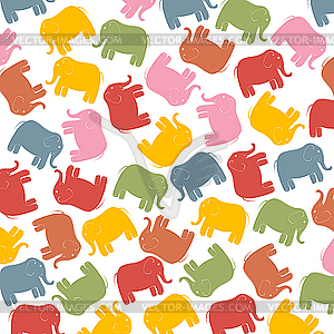 Pastel elephants - vector image