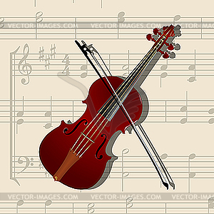Music background with violin  - vector clipart