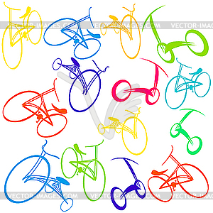 Background with bikes - vector clipart