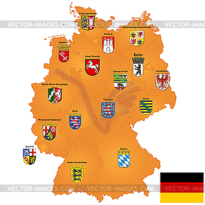 Map of Germany - royalty-free vector clipart