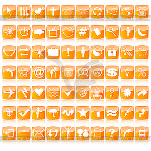 Web buttons in orange tones - royalty-free vector clipart