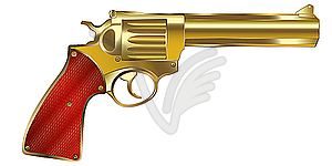 Золотой револьвер - стоковое векторное изображение