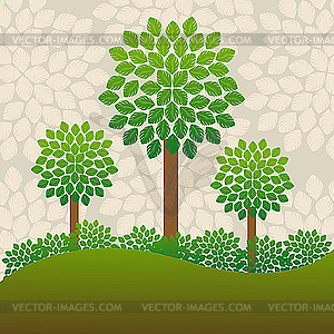 Trees background - vector clipart