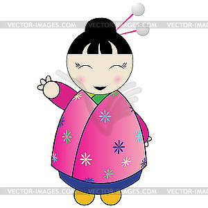 Japanese doll - vector clip art