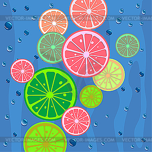 Lemons slices background - vector clip art