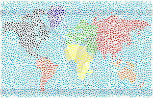 Stylized world map - vector clip art