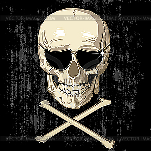 Scarry human skull - vector image