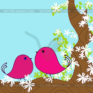 Spring background card - vector image