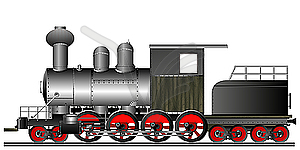 Паровозный локомотив - изображение в векторном виде