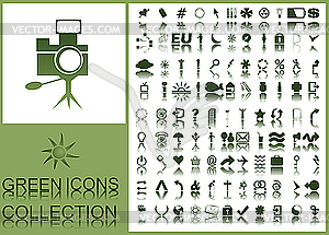 Green icons - vector image