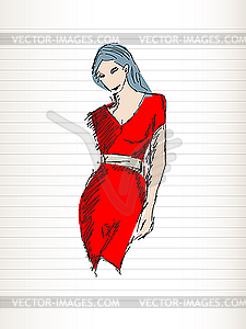 Fashion pose - vector clip art