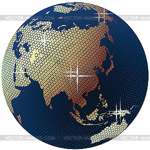 Земной шар - изображение в векторном виде