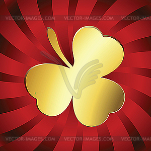 Golden lucky clover - vector image