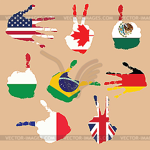 Flags gestures - vector image