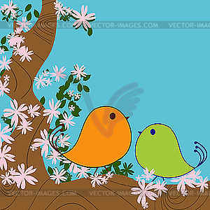 Love birds - vector clip art