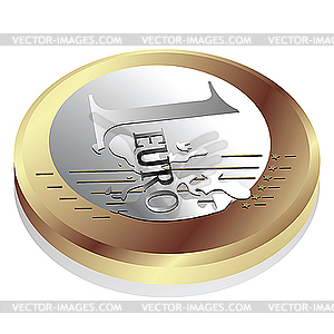 One euro - vector image