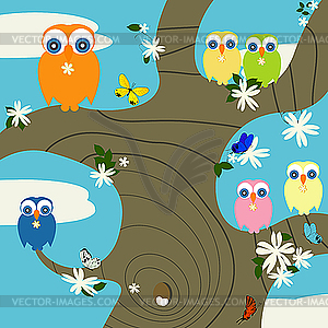 Owls nest - vector clip art