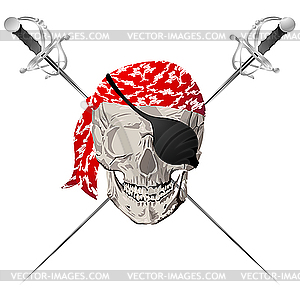 Pirate skull - vector clip art