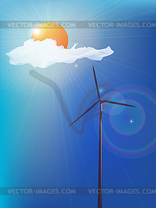 Modern windmill - royalty-free vector image