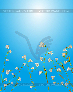 Blue floral card - vector image