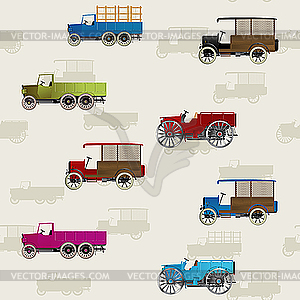 Vintage cars pattern - vector clipart