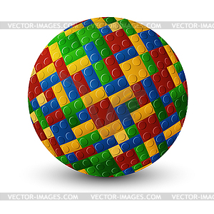 Plastic pieces sphere - vector image