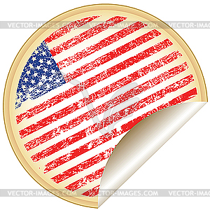 Sticker with USA flag - vector clipart