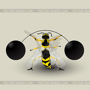 Loosing weight bee - vector image