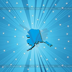 Blue map of Alaska - vector clip art