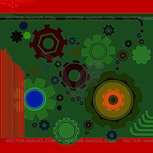 Background with gears - vector clipart