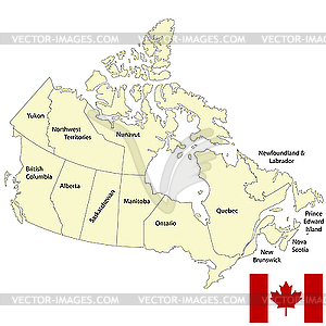 Карта Канады - иллюстрация в векторном формате