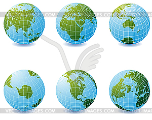 Earth globe icons - vector image