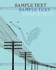 Birds on wire - vector clipart