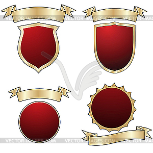 Empty shields collection - vector image