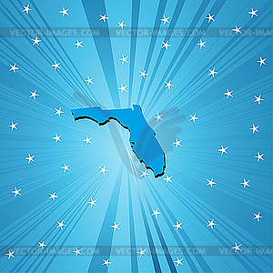 Blue map of Florida - vector image