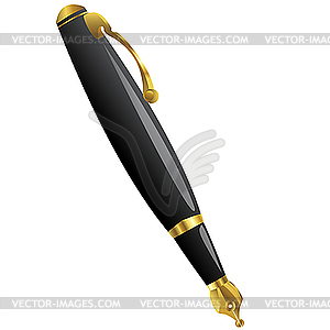 Золотая перьевая ручка - векторизованный клипарт