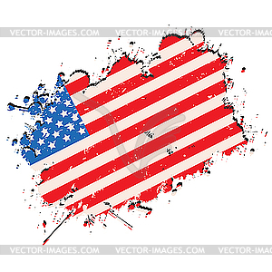 Grunge USA flag - vector clipart