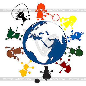 Kids around the world - vector clipart