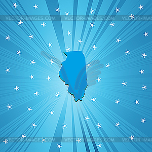 Blue map of Illinois - vector clipart
