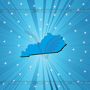 Blue Kentucky map - vector image