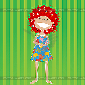 Beautiful little girl - stock vector clipart