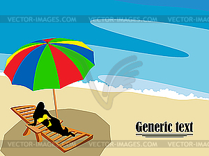 Lounge on the beach - vector image