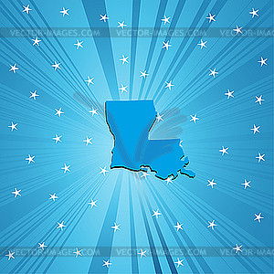 Синяя карта Луизианы - векторное графическое изображение